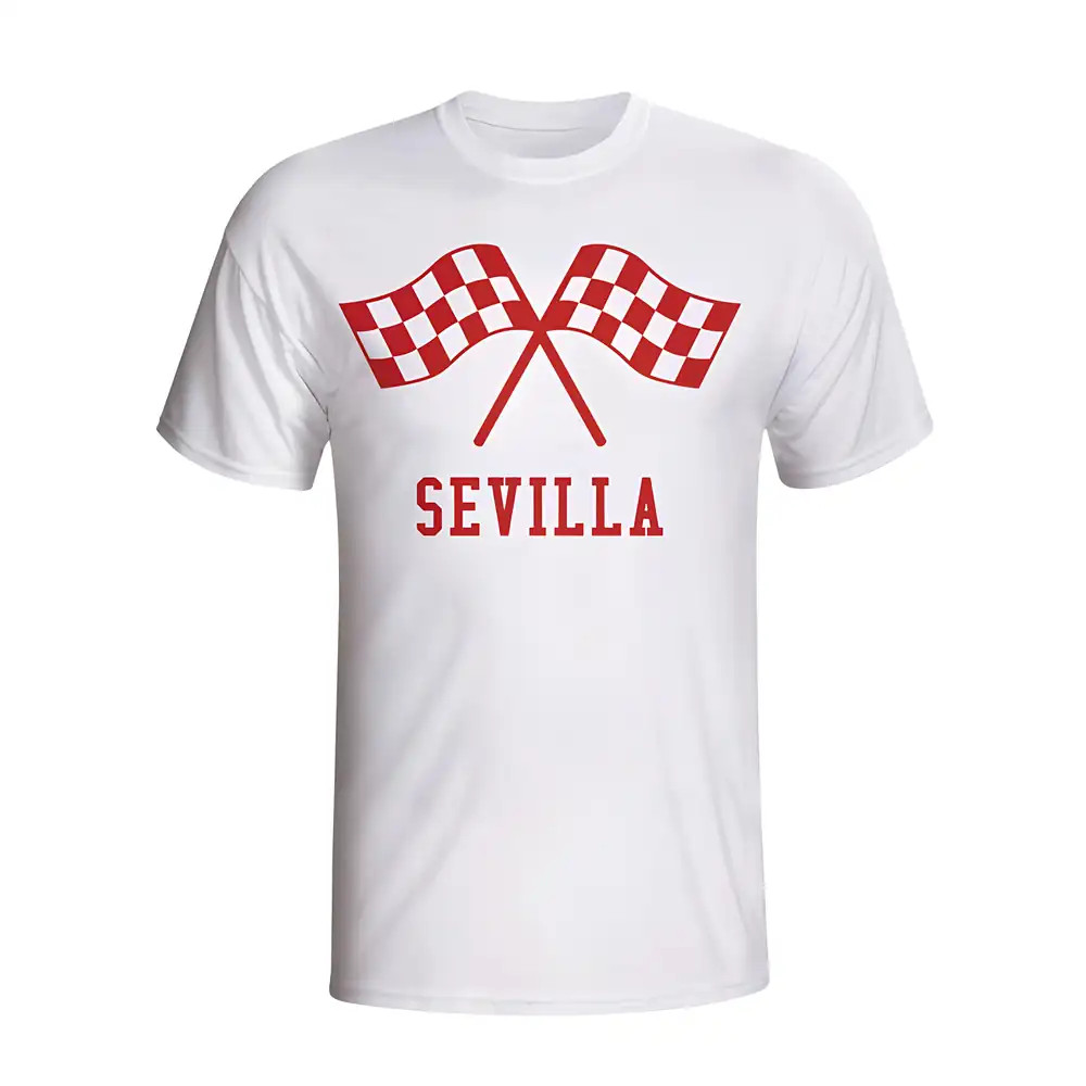 Click to view product details and reviews for Sevilla Waving Flags T Shirt White.