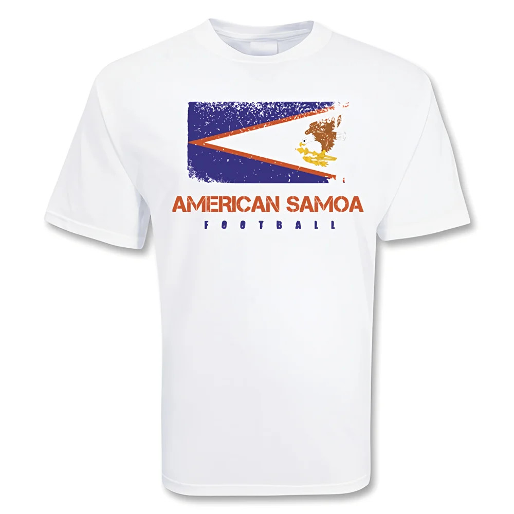 American Samoa Football T-Shirt Polyester Made By: Gildan Men's White Xxl