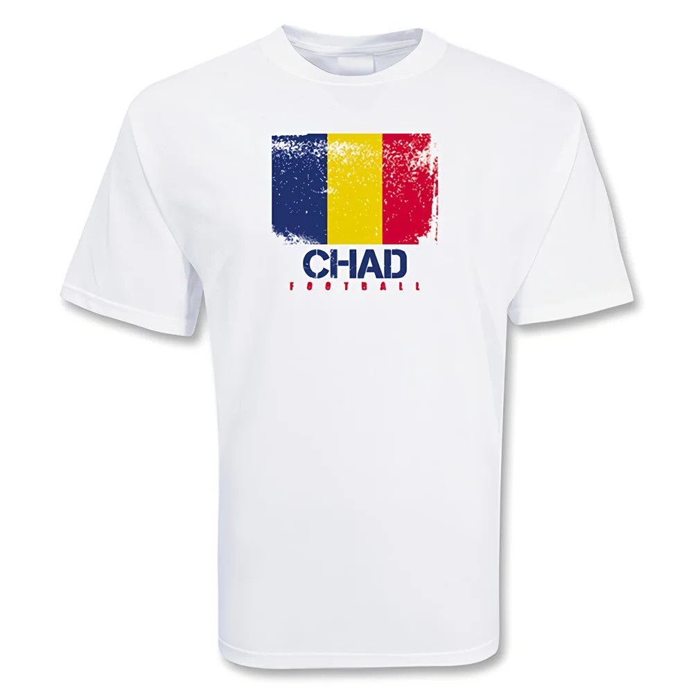 Chad Football T-Shirt Polyester Made By: Gildan Men's White Xxl