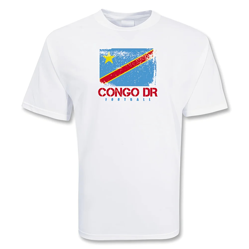 Congo Dr Football T-Shirt Polyester Made By: Gildan Men's White Xxl
