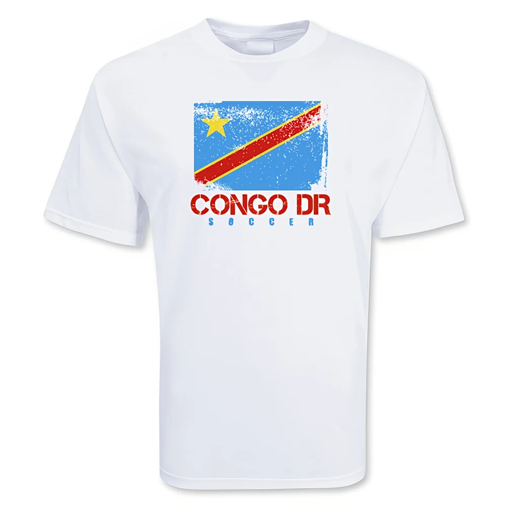 Congo Dr Soccer T-Shirt Polyester Made By: Gildan Men's White Extra Large