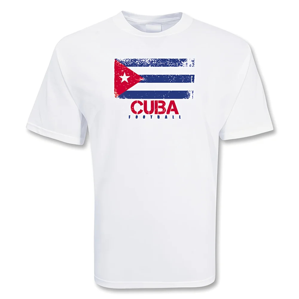 Cuba Ss Football T-Shirt Polyester Made By: Gildan Men's White Extra Small