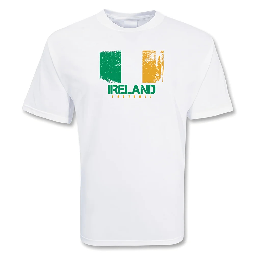 Ireland Football T-Shirt Polyester Made By: Gildan Men's White Extra Large