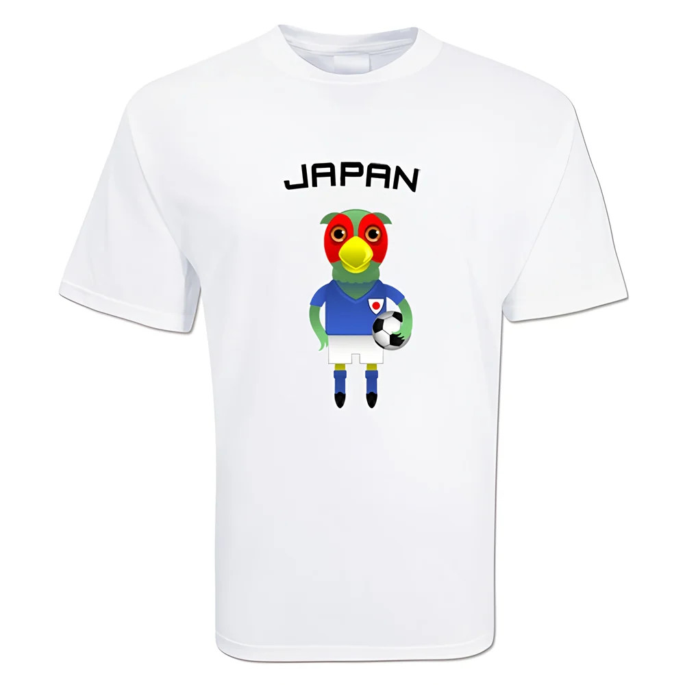 Japan Mascot Soccer T-Shirt Polyester Made By: Gildan Men's White Xxl