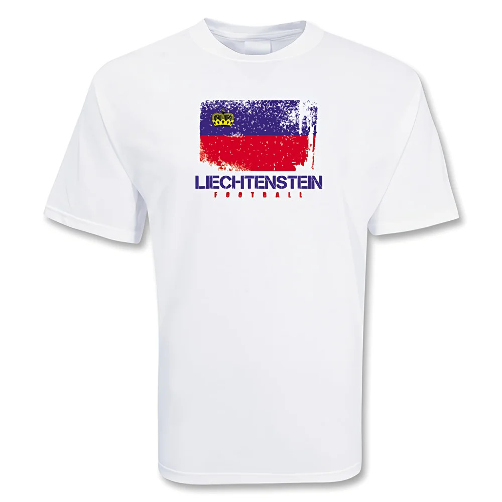 Leichtenstein Football T-Shirt Polyester Made By: Gildan Men's White Large