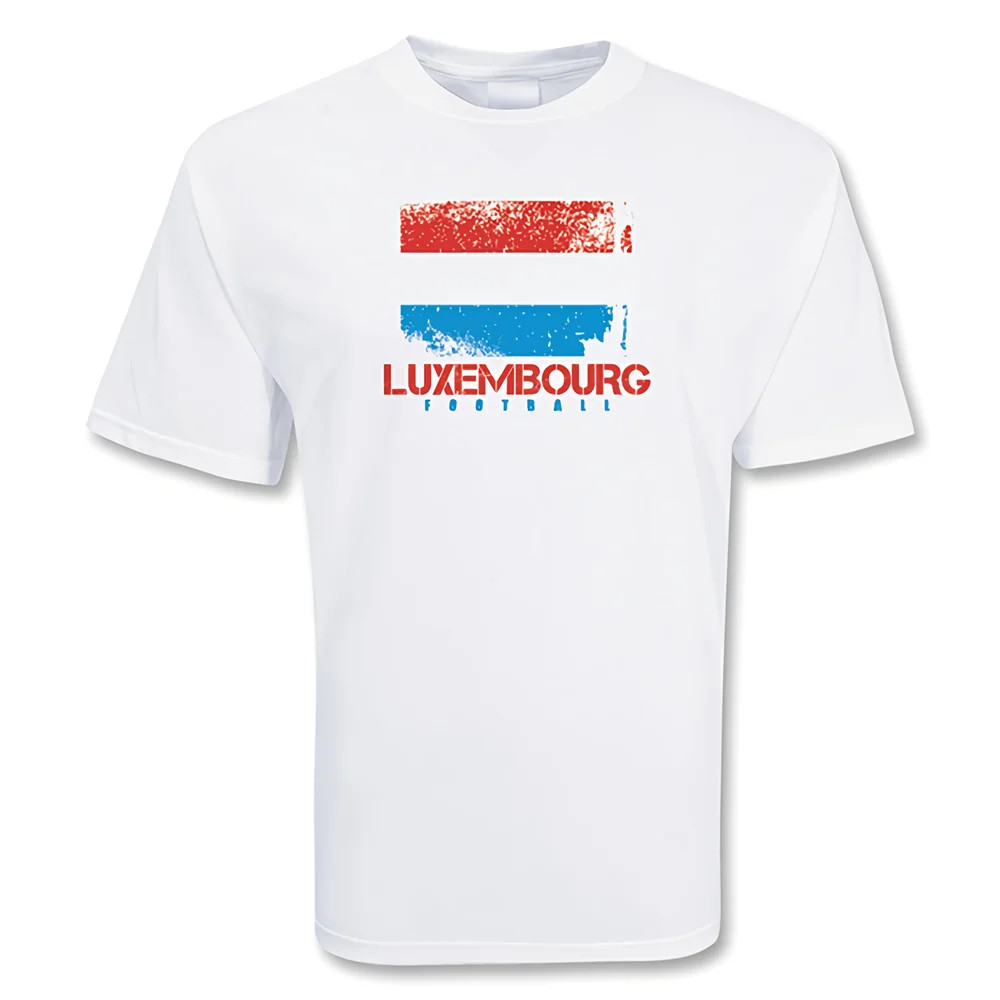 Luxembourg Football T-Shirt Polyester Made By: Gildan Men's White Medium