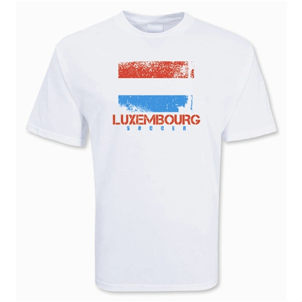 Luxembourg Soccer T-Shirt Polyester Made By: Gildan Men's White Medium