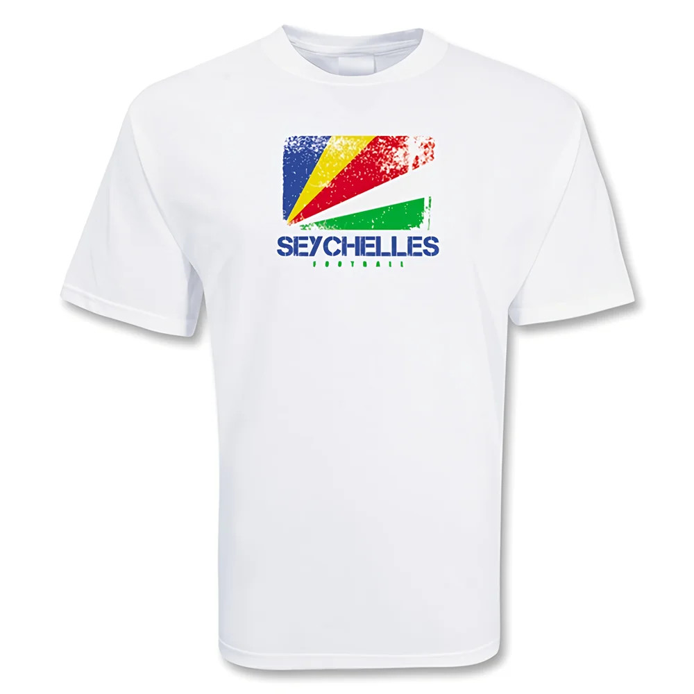 Seychelles Football T-Shirt Polyester Made By: Gildan Men's White Xxl