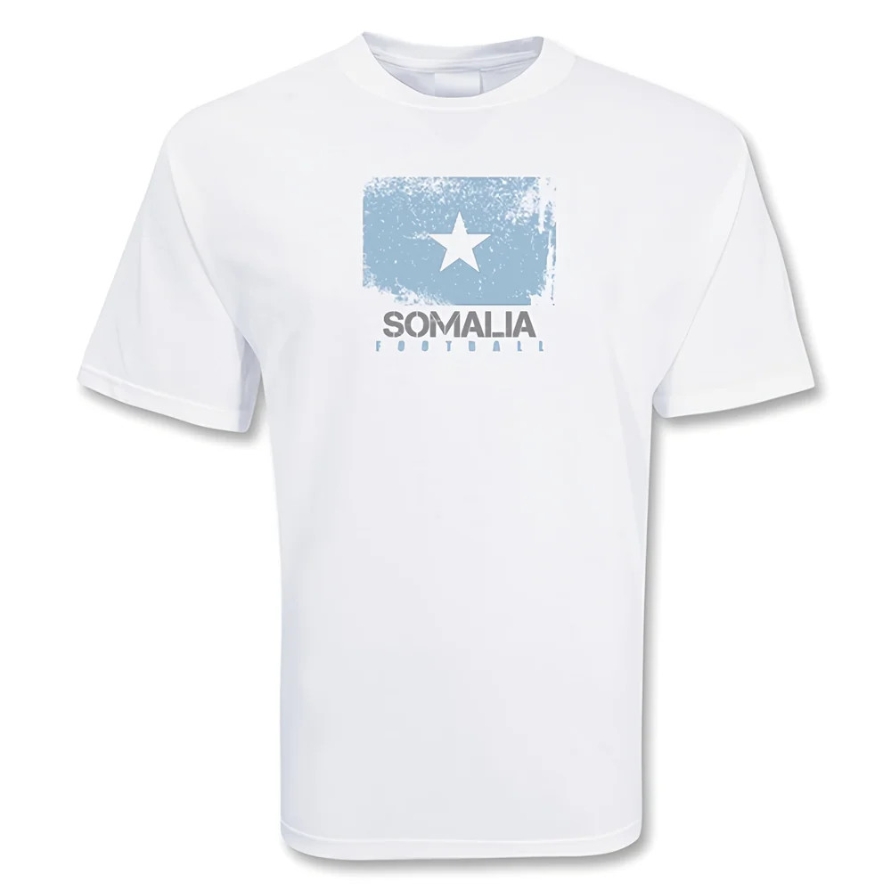 Somalia Football T-Shirt Polyester Made By: Gildan Men's White Extra Large