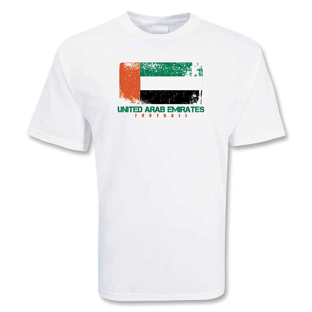 United Arab Emirates Football T-Shirt Polyester Made By: Gildan Men's White Large
