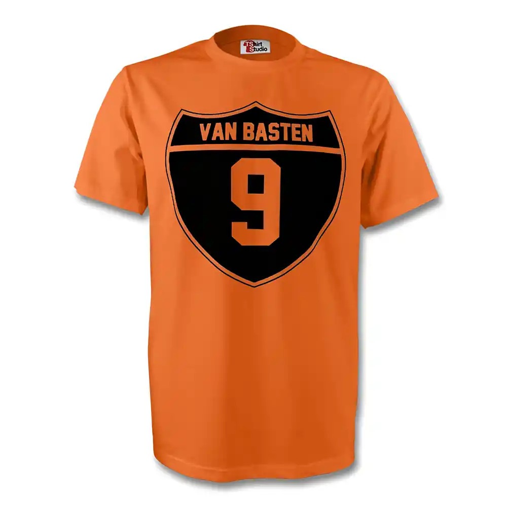 Marco Van Basten Holland Crest Tee (Orange) Polyester Made By: Gildan Men's Orange Medium