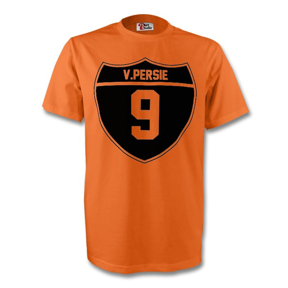 Robin Van Persie Holland Crest Tee (Orange) Polyester Made By: Gildan Men's Orange Xxl
