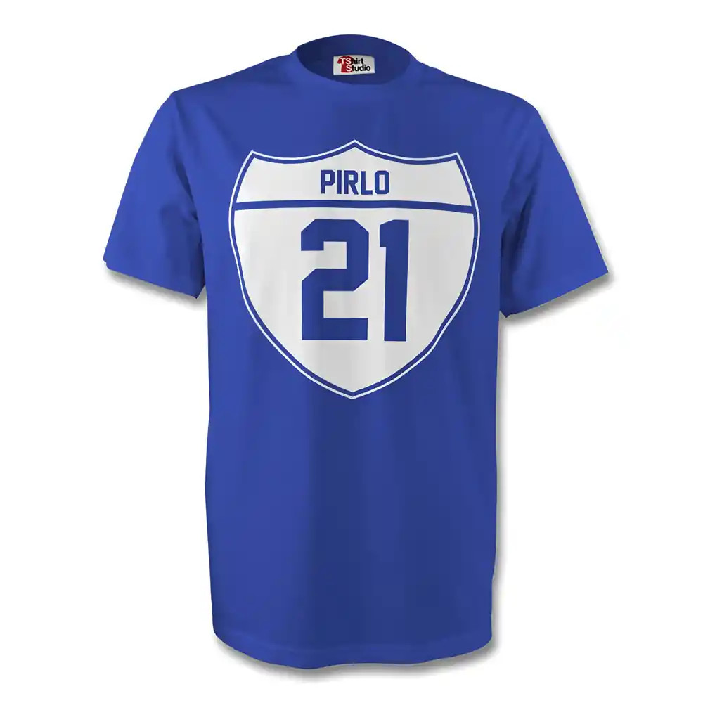 Click to view product details and reviews for Andrea Pirlo Italy Crest Tee Blue.