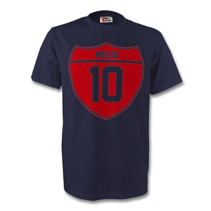Click to view product details and reviews for Lionel Messi Barcelona Crest Tee Navy Kids.