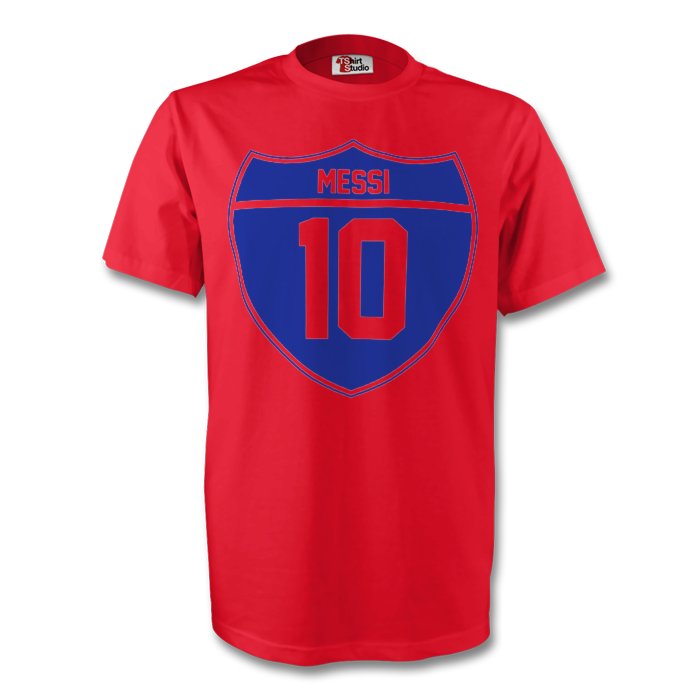 Click to view product details and reviews for Lionel Messi Barcelona Crest Tee Red Kids.