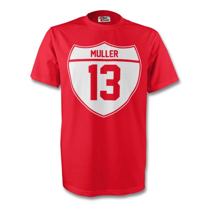 Click to view product details and reviews for Thomas Muller Bayern Munich Crest Tee Red Kids.