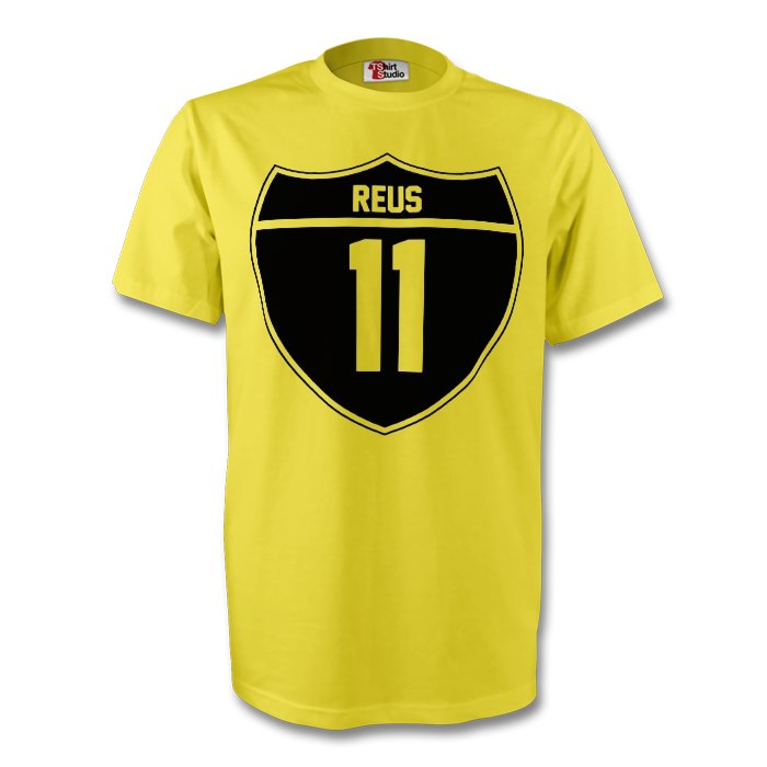 Click to view product details and reviews for Marco Reus Borussia Dortmund Crest Tee Yellow.