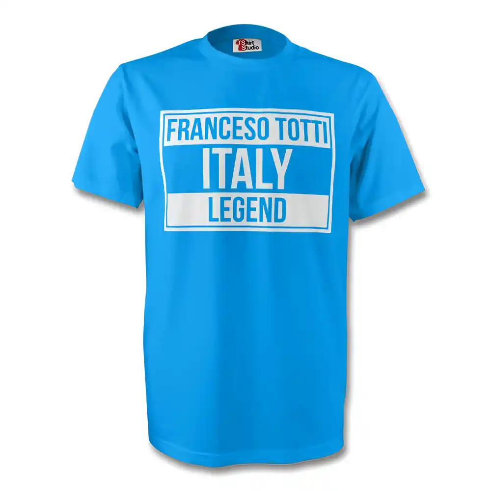 Francesco Totti Italy Legend Tee (Sky Blue) Polyester Made By: Gildan Men's Sky Blue Xxl