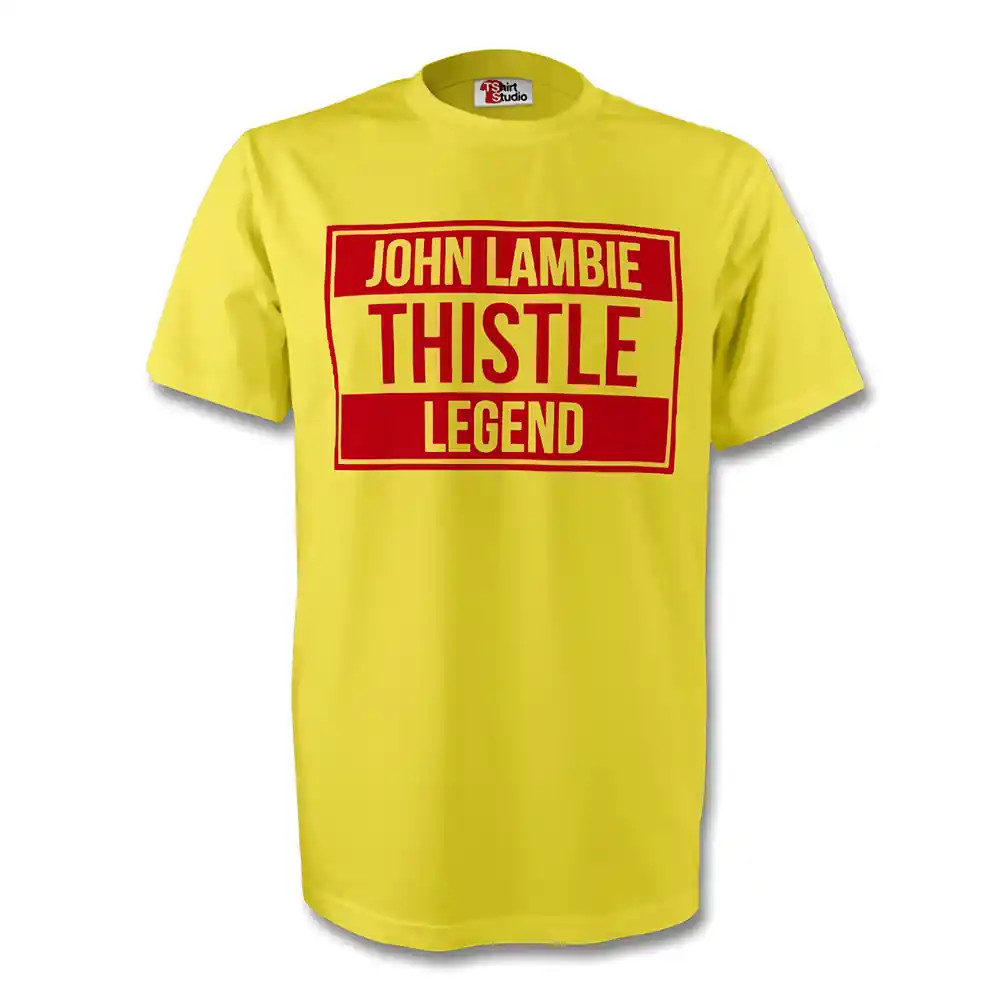 Click to view product details and reviews for John Lambie Partick Thistle Legend Tee Yellow.