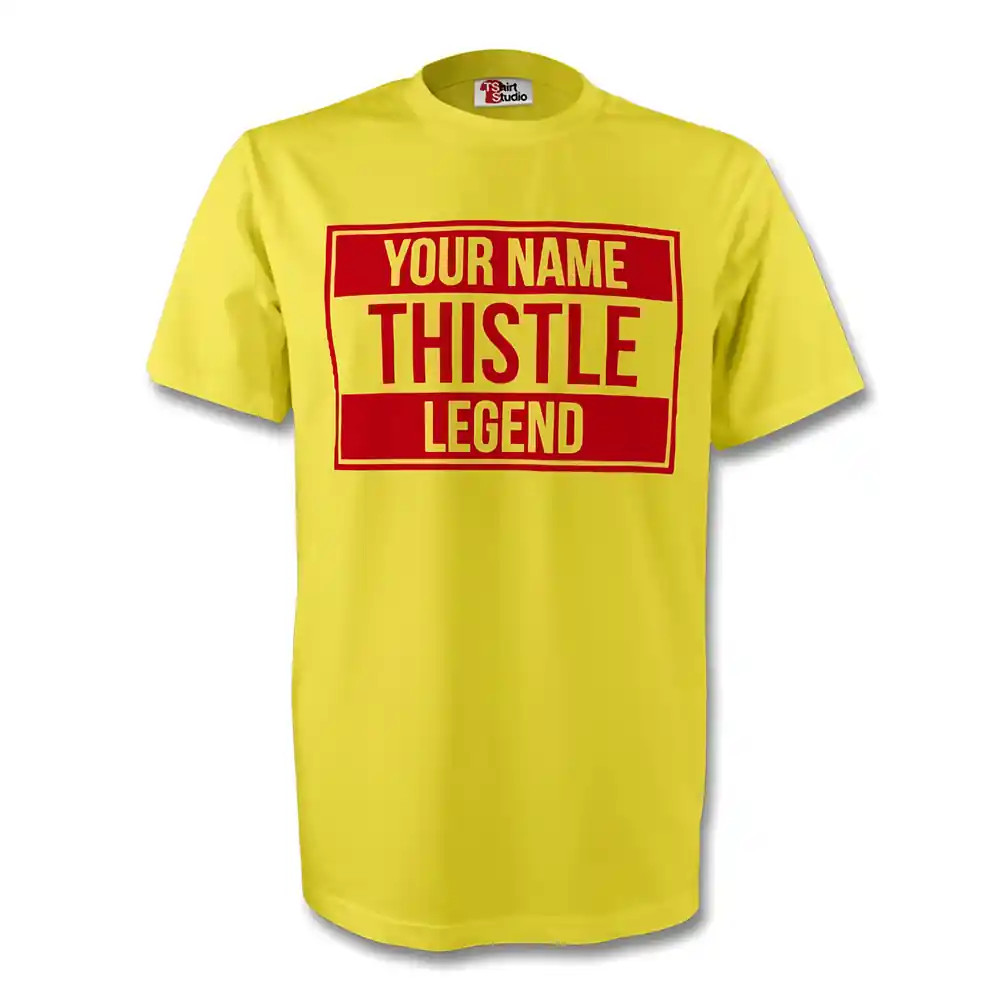 Click to view product details and reviews for Your Name Partick Thistle Legend Tee Yellow.