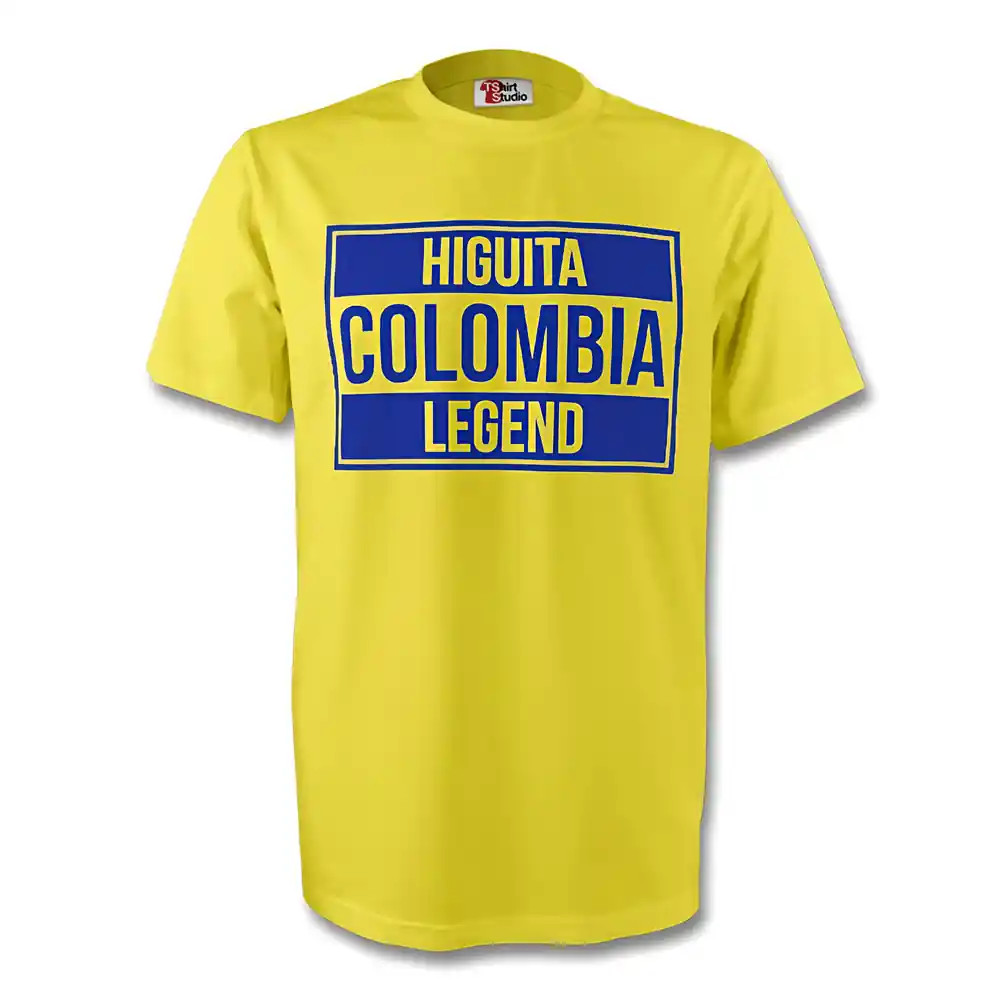 Rene Higuita Colombia Legend Tee (Yellow) Polyester Made By: Gildan Men's Yellow Large