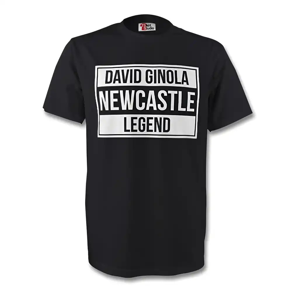 David Ginola Newcastle Legend Tee (Black) Polyester Made By: Gildan Men's Black Xxl