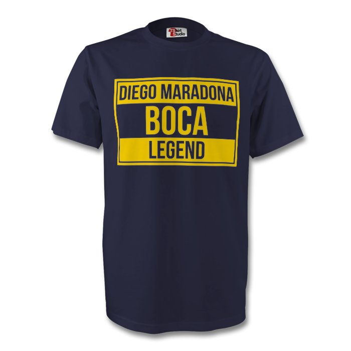 Click to view product details and reviews for Diego Maradona Boca Juniors Legend Tee Navy.