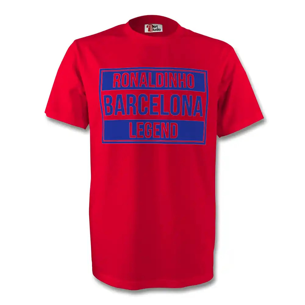 Ronaldinho Barcelona Legend Tee (Red) - Kids Men's Polyester Made By: Gildan Boys Red Large