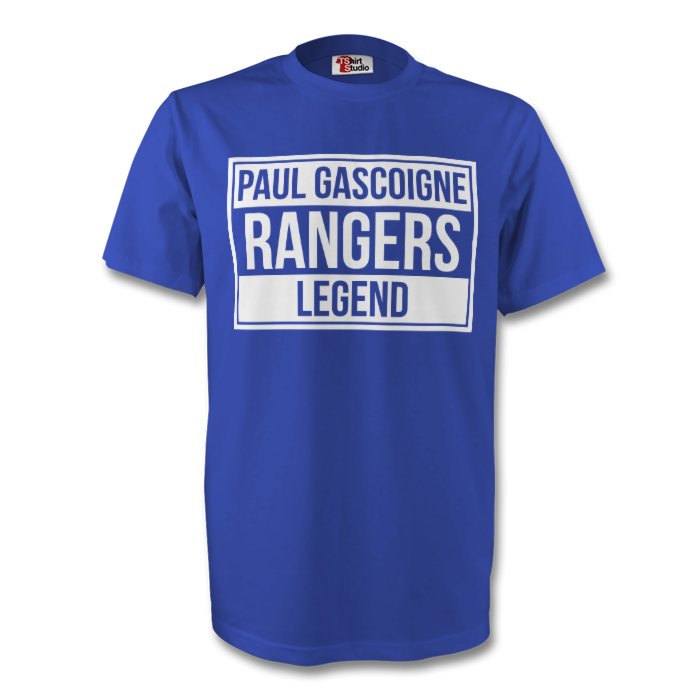 Click to view product details and reviews for Paul Gascoigne Rangers Legend Tee Blue.