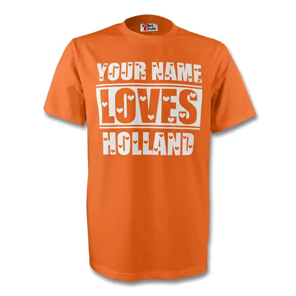 Click to view product details and reviews for Your Name Loves Holland T Shirt Orange.
