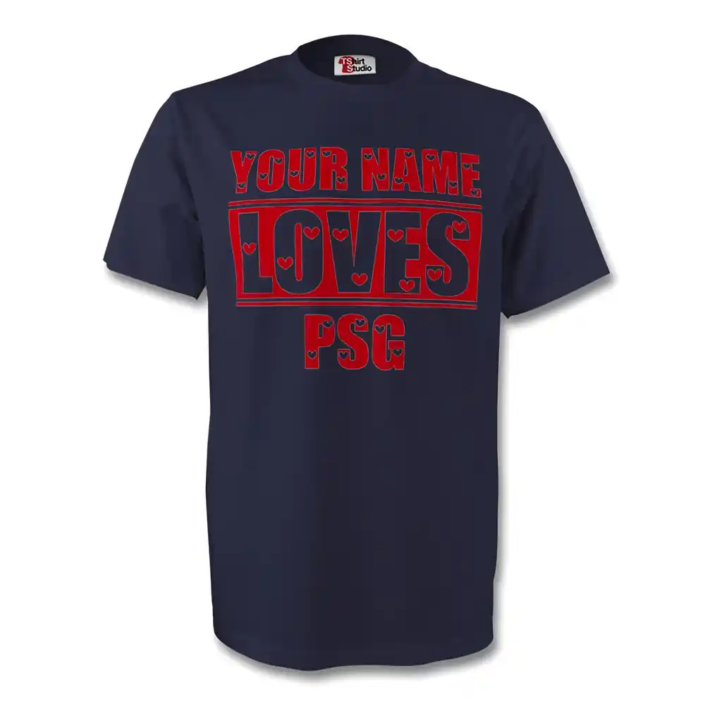 Your Name Loves Psg T-Shirt (Navy) - Kids Men's Polyester Made By: Gildan Boys Navy Small