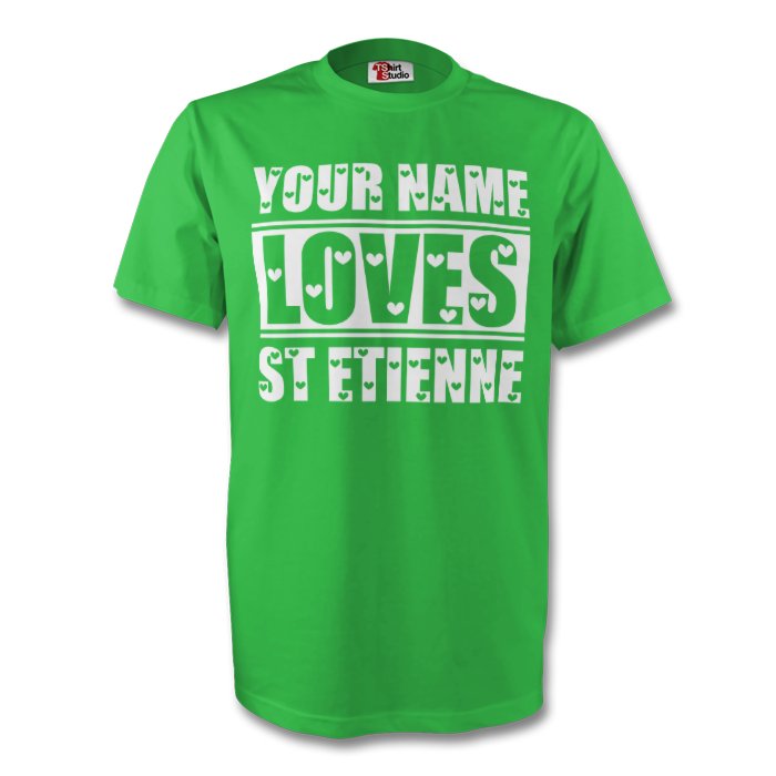 Click to view product details and reviews for Your Name Loves St Etienne T Shirt Green Kids.