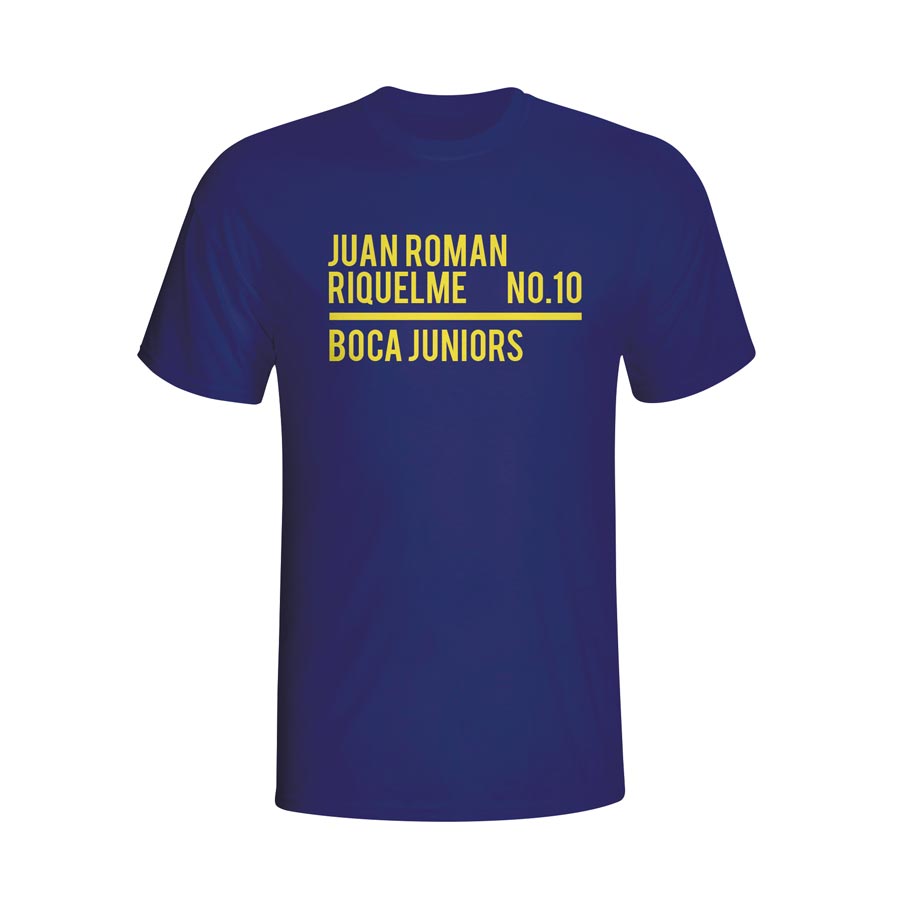Click to view product details and reviews for Juan Roman Riquelme Boca Juniors Squad T Shirt Navy Kids.
