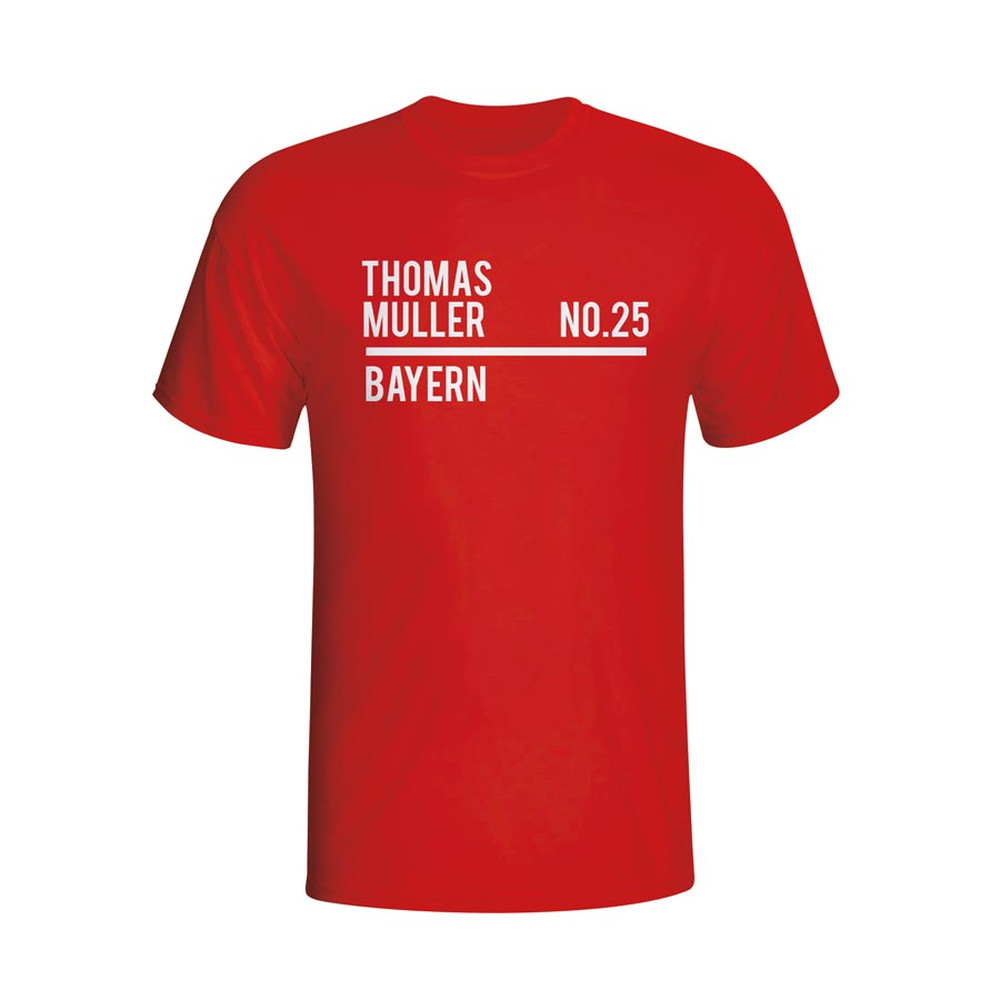 Thomas Muller Bayern Munich Squad T-Shirt (Red) Polyester Made By: Gildan Men's Red Xxl