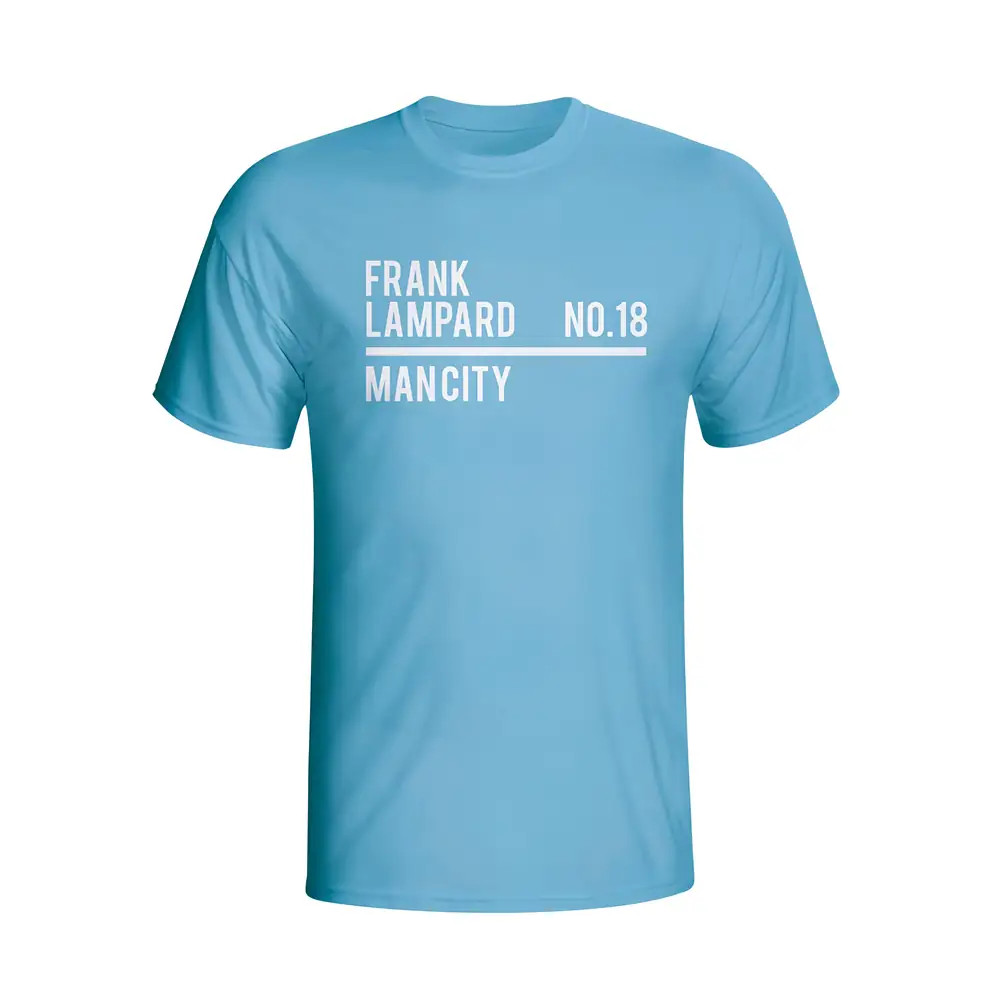 Frank Lampard Man City Squad T-Shirt (Sky) Polyester Everton Made By: Gildan Men's Sky Xxl