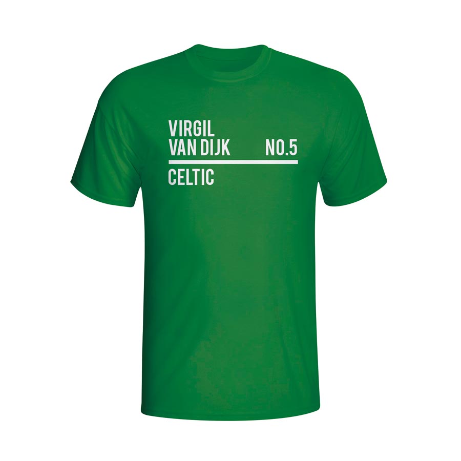Click to view product details and reviews for Virgil Van Dijk Celtic Squad T Shirt Green.