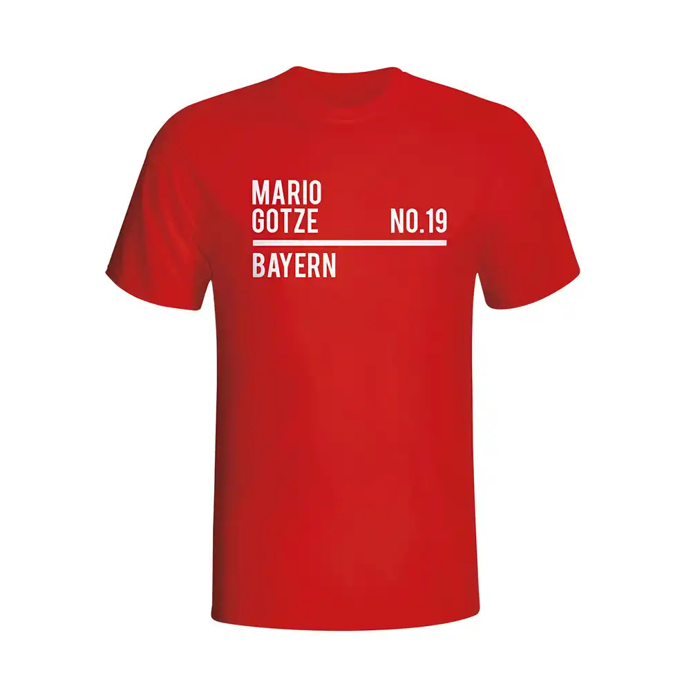 Mario Gotze Bayern Munich Squad T-Shirt (Red) Polyester Made By: Gildan Men's Red Xxl