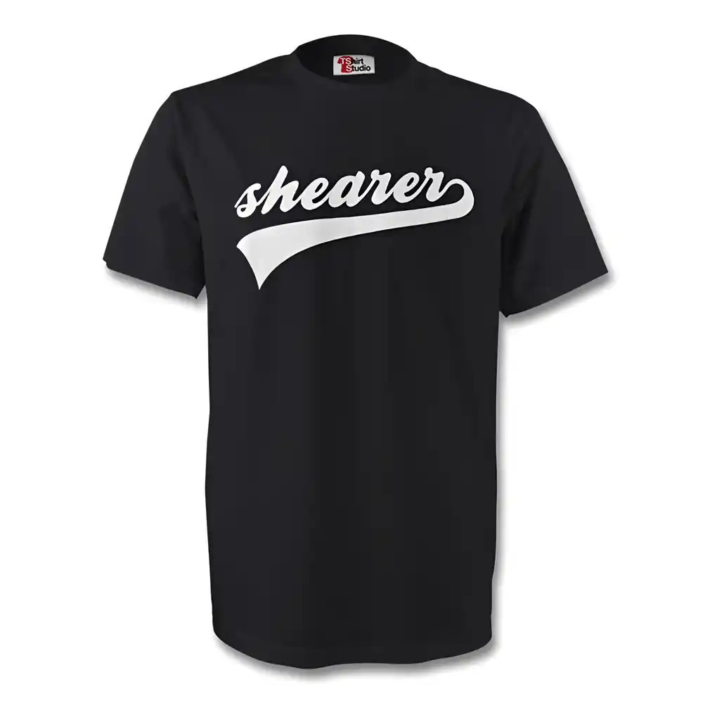 Alan Shearer Newcastle Signature Tee (Black) Polyester Made By: Gildan Men's Black Small