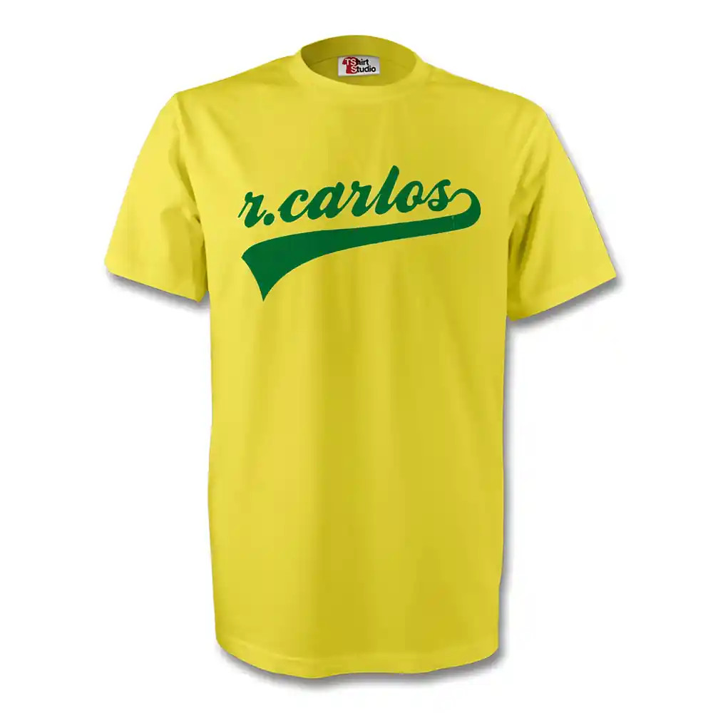 Roberto Carlos Brazil Signature Tee (Yellow) Polyester Made By: Gildan Men's Yellow Small