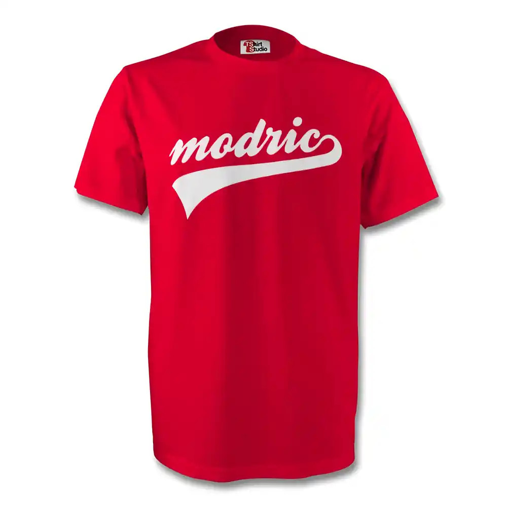 Luka Modric Croatia Signature Tee (Red) Polyester Made By: Gildan Men's Red Xxl