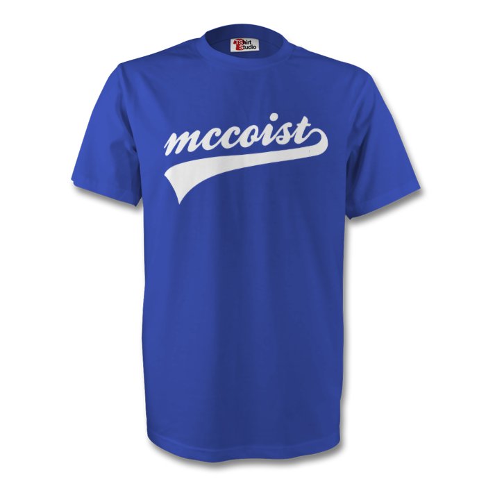 Click to view product details and reviews for Ally Mccoist Rangers Signature Tee Blue.