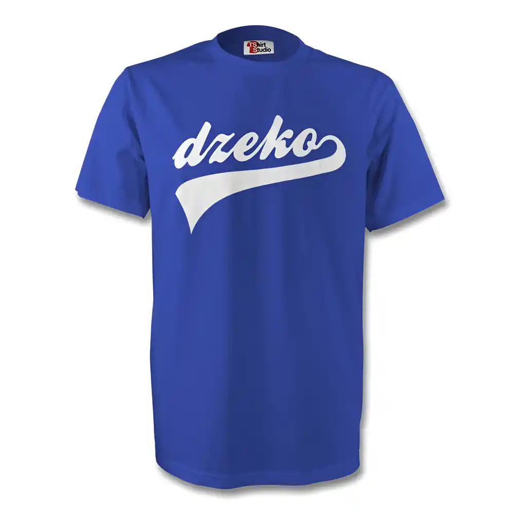 Eden Dzeko Bosnia Signature Tee (Blue) - Kids Men's Polyester Made By: Gildan Boys Blue Small