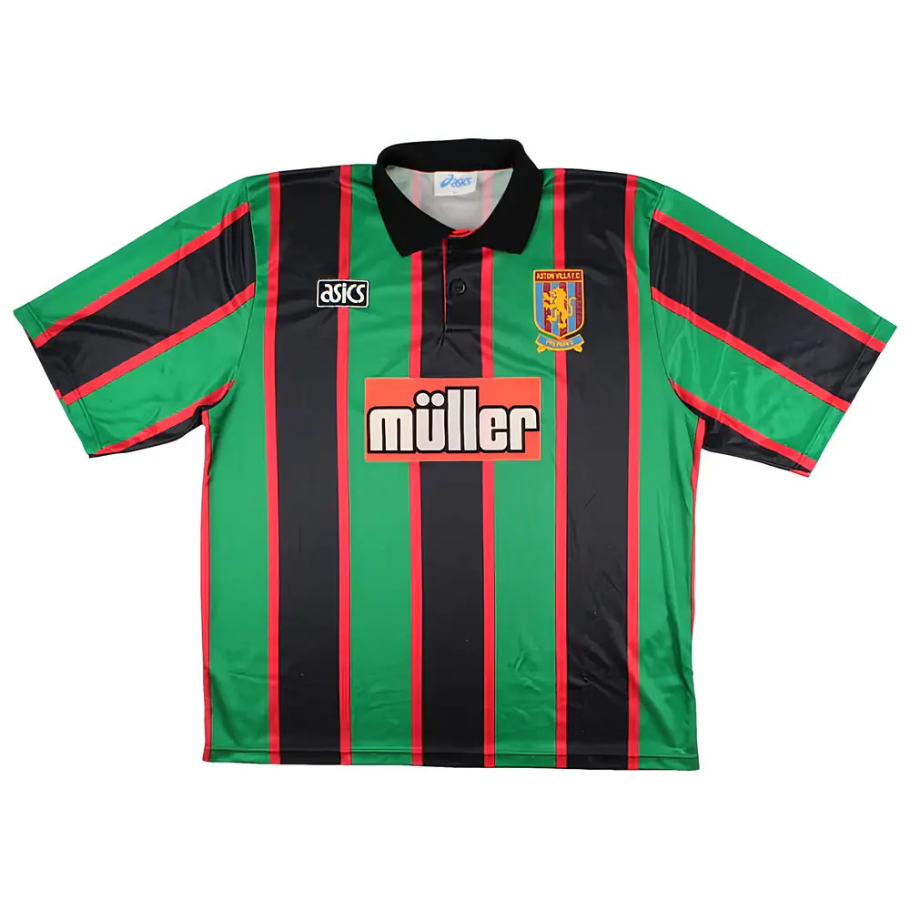 '93-'95 Aston Villa Away Shirt (L) (Good) Polyester Made By: Asics Men's Green Large