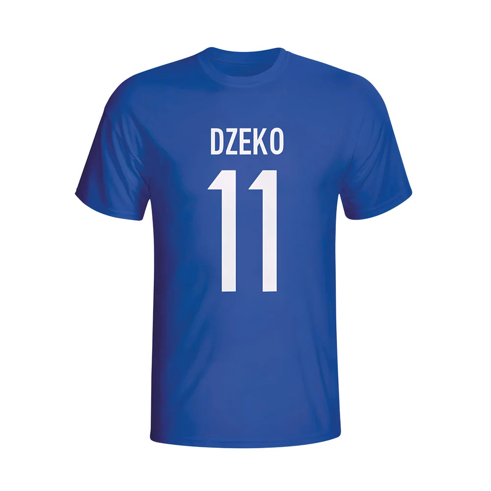Edin Dzeko Bosnia Hero T-Shirt (Blue) Polyester Made By: Gildan Men's Blue Extra Large