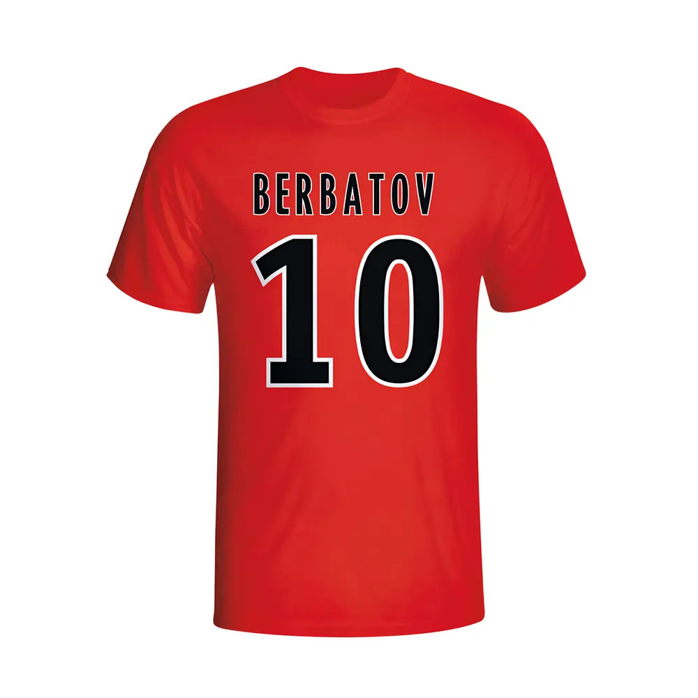 Dimitar Berbatov Monaco Hero T-Shirt (Red) - Kids Men's Polyester Made By: Gildan Boys Red Large