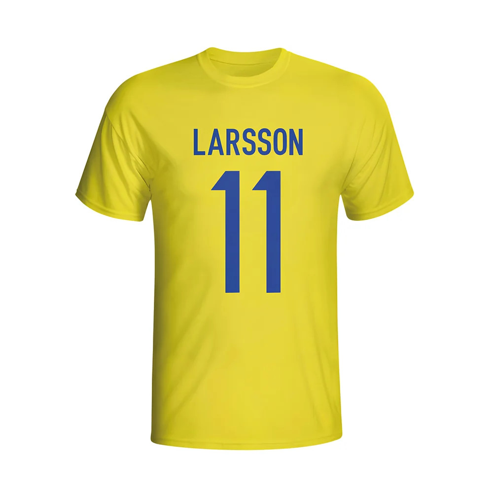 Henrik Larsson Sweden Hero T-Shirt (Yellow) Polyester Made By: Gildan Men's Yellow Medium