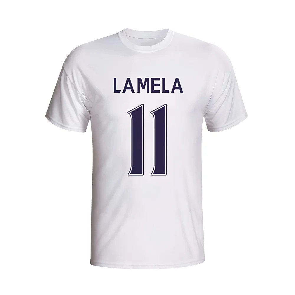Erik Lamela Tottenham Hero T-Shirt (White) Polyester Made By: Gildan Men's White Medium