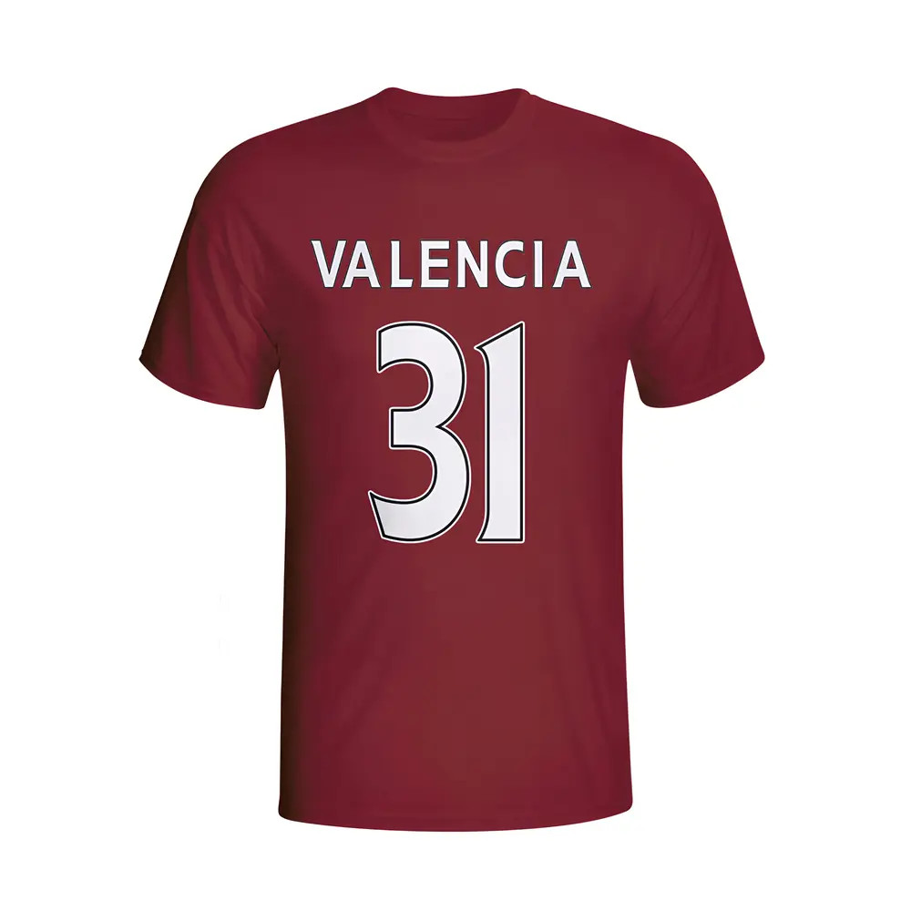 Enner Valencia West Ham Hero T-Shirt (Maroon) - Kids Men's Polyester Made By: Gildan Boys Maroon Small