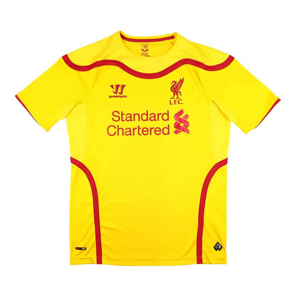 '14-'15 Liverpool Away Shirt (M) (Excellent) Polyester Made By: Warrior Men's Yellow Medium