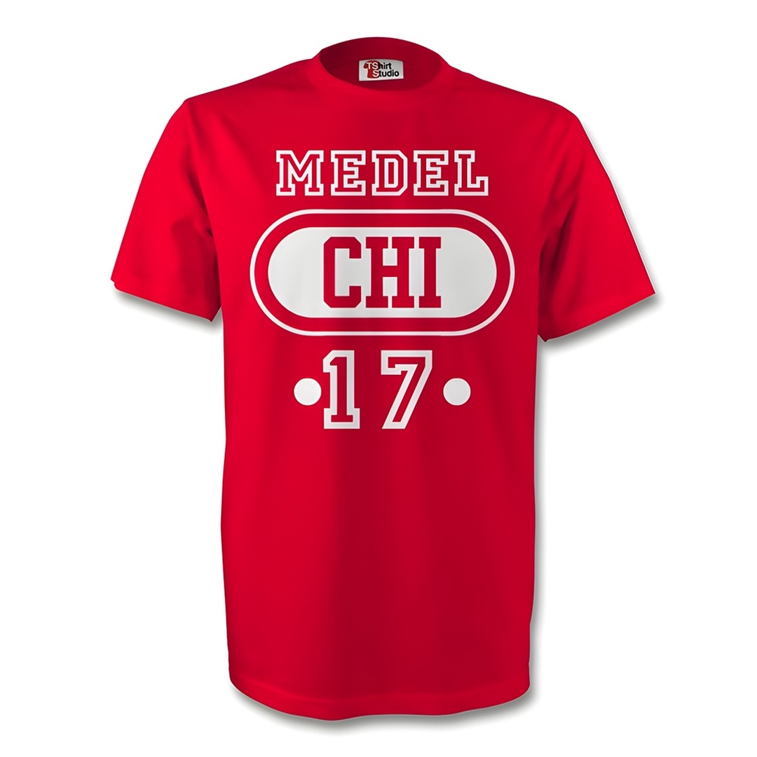 Gary Medel Chile Chi T-Shirt (Red) Polyester Made By: Gildan Men's Red Xxl